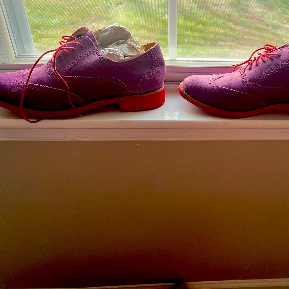 Women’s Cole Haan loafers purple/pink size 10 never worn.